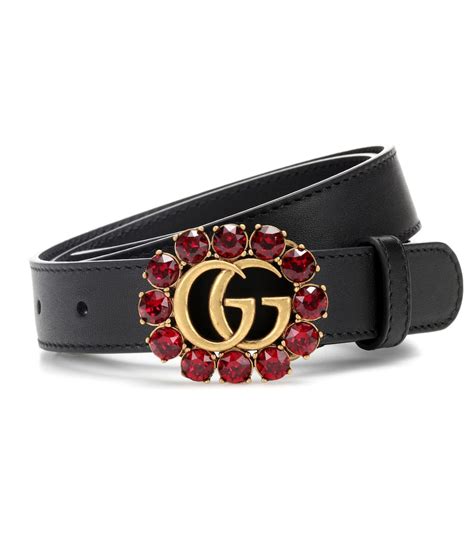 gucci leather belt with double g and crystals|genuine leather gucci belt women.